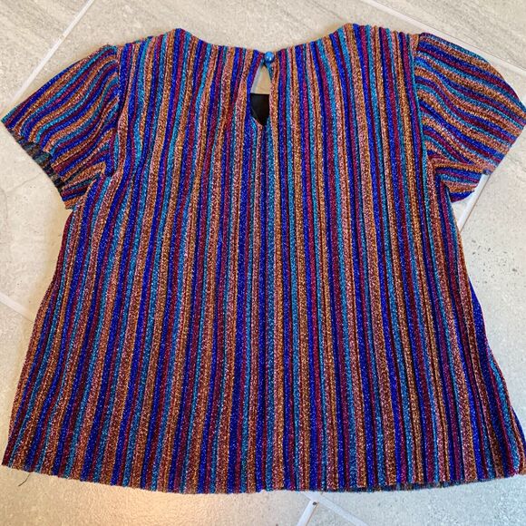 Art Class Girls Short Sleeve Sparkly Top Size 7/8 - Picture 4 of 4